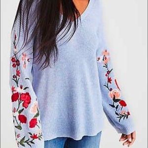 American Eagle Embroidered Bell-Sleeve Sweater